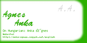 agnes anka business card